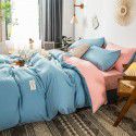 The manufacturer directly sells solid color double combed pure cotton four piece cover, skin friendly soft bed sheet, quilt cover and three piece bedding 