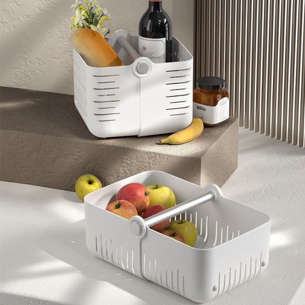 Kitchen folding storage basket Plastic bath basket Bathroom sundries storage basket Desktop storage basket 