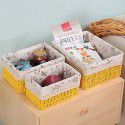 Pastoral tabletop cosmetics storage box tea table remote control storage basket woven imitation straw key snack storage box