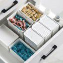 Japanese style drawer storage box with lid Simple label Laundry powder box can be stacked Sundries classification storage box dustproof