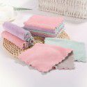 Coral wool thickened absorbent rag dishwashing and wiping table double-layer two-color cleaning cloth kitchen cleaning towel without hair loss 