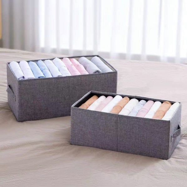 Household trousers, clothes, storage box, organizer recommends thickened cotton and linen resistant cloth art box, toy folding storage box 