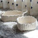 Storage basket Nordic ins cotton yarn hand woven desktop storage basket sundries snack basket directly supplied by the manufacturer 