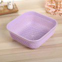 Plastic drainage basket desktop storage basket vegetable water fruit basket kitchen storage basket square washing basket wholesale 