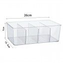 Transparent desktop compartment cosmetic storage box Multi functional sundries separation and sorting box Refrigerator storage with cover 