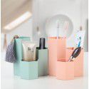 Multi functional pen container Desktop cosmetic finishing box Office stationery Student desktop pen bucket 3 compartment storage box 