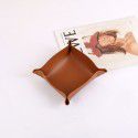 Leather storage box Nordic ins style desktop porch key cosmetics jewelry storage pu leather tray spot 