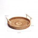 Vietnamese rattan woven hand-woven storage basket Snack bread picnic basket Table top storage basket Portable storage basket