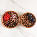 Imitation rattan woven storage basket, fruit basket, three-grid fruit tray, new hand-woven snack storage basket 