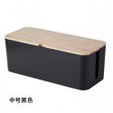 Wholesale wire storage box socket charger wooden cover storage box desktop power cable data cable sorting