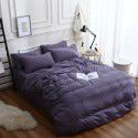 Nordic new ins super soft matte bedding fitted sheet four piece set plain color double combed home textile solid color three piece set 