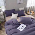 Nordic new ins super soft matte bedding fitted sheet four piece set plain color double combed home textile solid color three piece set 