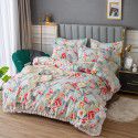 Supply bedding home textile autumn and winter thickened frosted emerald cotton four piece quilt cover three piece fitted sheet set 