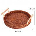 Vietnamese rattan woven hand-woven storage basket Snack bread picnic basket Table top storage basket Portable storage basket