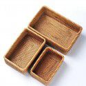 Vietnam autumn rattan woven storage basket fruit dessert tray basket home storage basket storage square storage box 