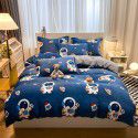 Micro business explosion large version cartoon snowflake velvet four piece set coral velvet winter Plush quilt cover bed sheet double-sided flannel 