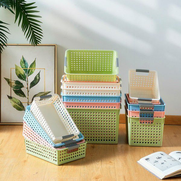 Plastic storage box storage box supermarket storage basket kindergarten toy picture book box desktop snack storage basket 