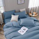 Nordic new ins super soft matte bedding fitted sheet four piece set plain color double combed home textile solid color three piece set 