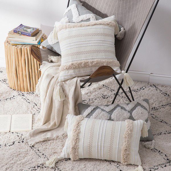 Amazon Morocco style tufted sofa pillow study chair cushion office waist pillow pillow wholesale 