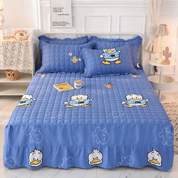 100% cotton quilted bed skirt single piece thickened antiskid protection bedspread dust-proof cover lace bedspread bedspread bed apron cover 