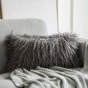 Amazon ins wind plush pillow case beach imitation wool rectangular bedside cushion sofa cushion cushion pillow case 