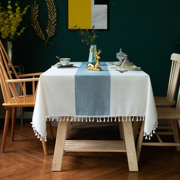American Amazon Simple and Simple Cloth Cotton Linen Decorative Table Flag Plain European American Cross border Table Cloth Table Cloth 