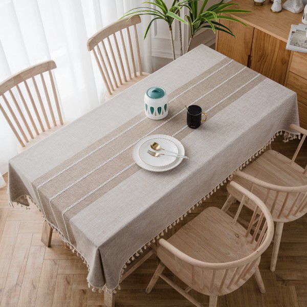 Amazon Table Cloth Wholesale Nordic ins Cotton Linen Cloth Home Table Cloth Party Table Cloth Table Cloth Cover 