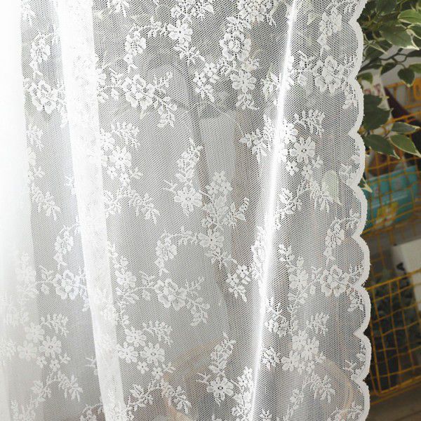 145 Korean lace gauze curtain with wavy edge, both sides of wavy German curtain, warp knitted gauze table cloth, bed curtain, bed curtain, spot wholesale