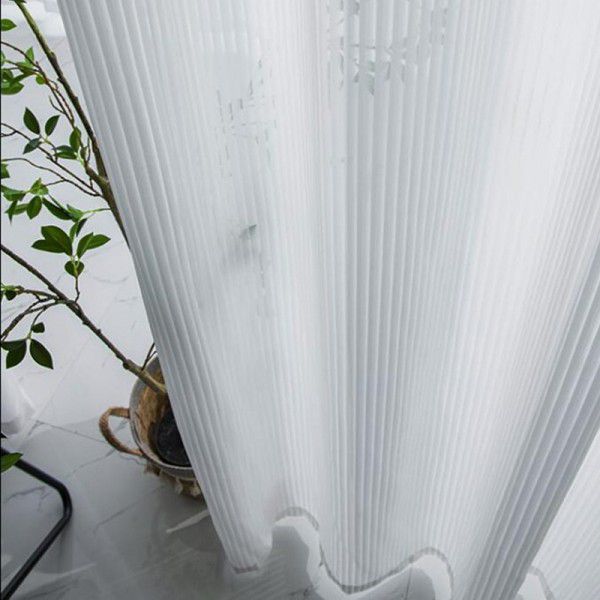 3.5m door width vertical stripe shutter screen Japanese type impervious curtain living room transparent bedroom floating window white window screen 