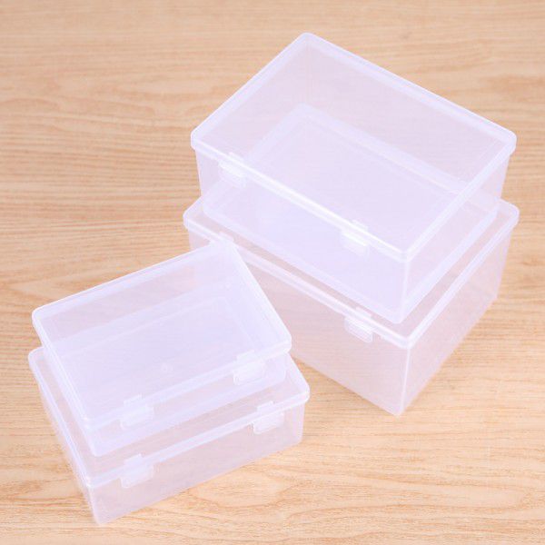 Complete plastic PP double button empty box, transparent plastic storage box with cover, sample display box, jewelry diamond box 