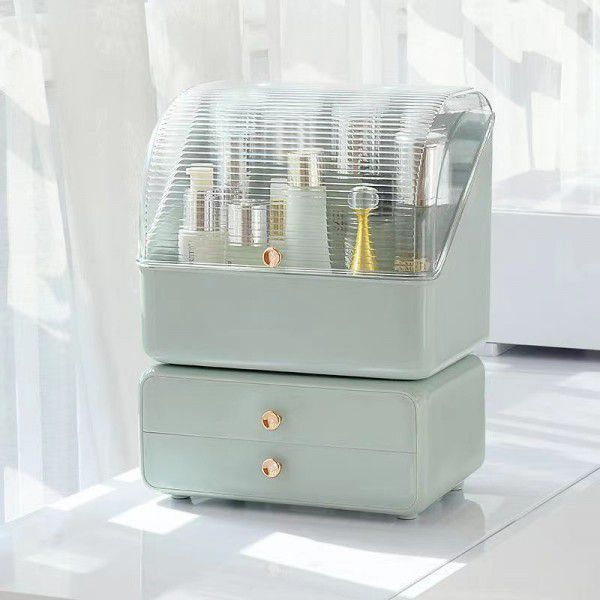 Cosmetics storage box cover dust-proof table top storage drawer type large capacity skin care products dresser shelf 