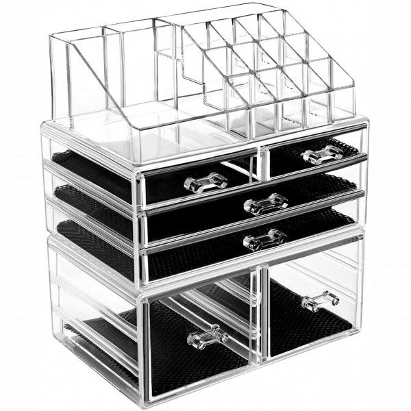 Acrylic drawer cosmetic storage box can be stacked on the dresser lipstick skin care product category shelf 